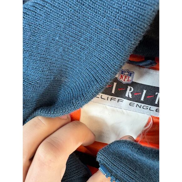 Vintage 90s Chicago Bears NFL Varsity Satin Jacket Mens Large Blue Cliff Engle - Picture 4 of 6